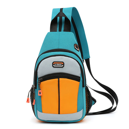 Color Block Chest Bag with Adjustable Strap