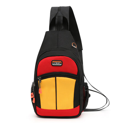 Color Block Chest Bag with Adjustable Strap
