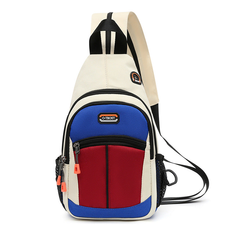 Color Block Chest Bag with Adjustable Strap