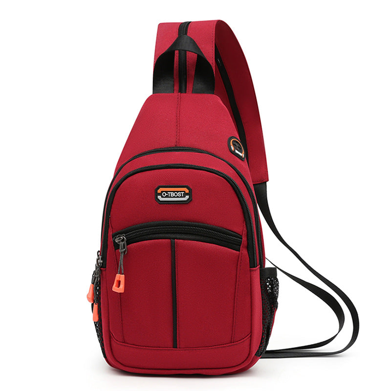 Color Block Chest Bag with Adjustable Strap