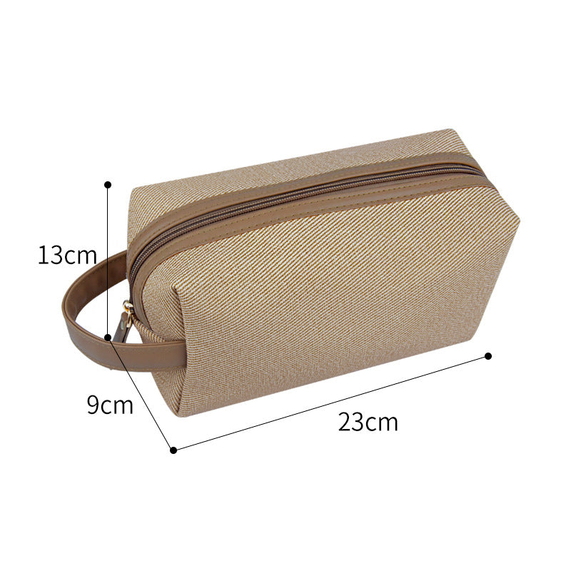 Color-Block Embroidery PU Cosmetic Bag