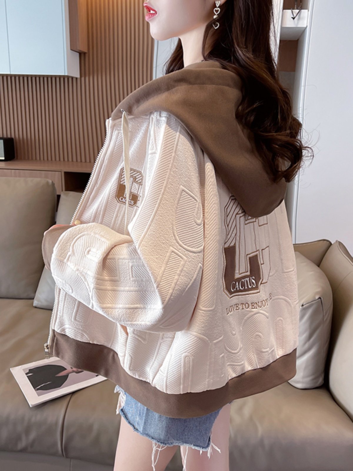 Color Block Hooded Jacket