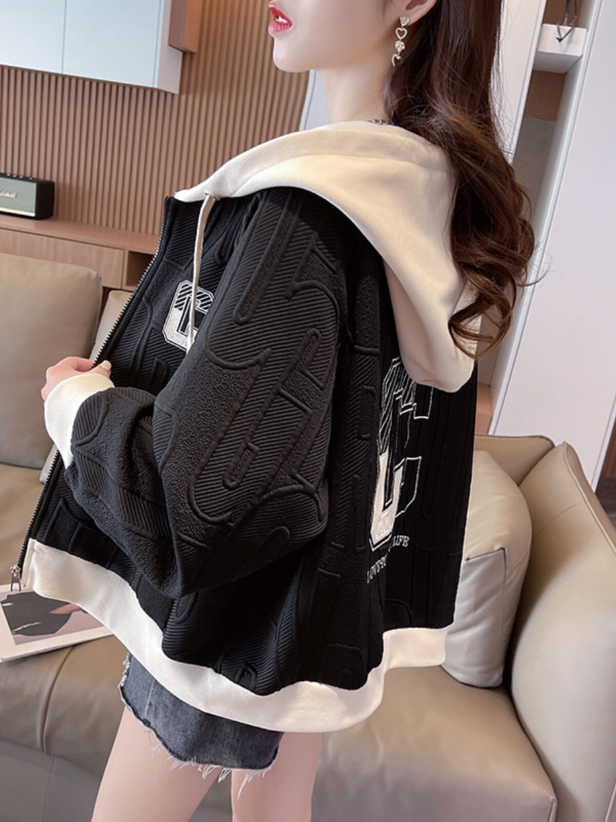 Color Block Hooded Jacket