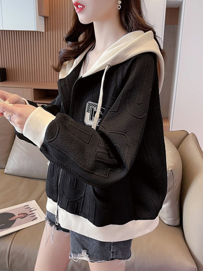 Color Block Hooded Jacket