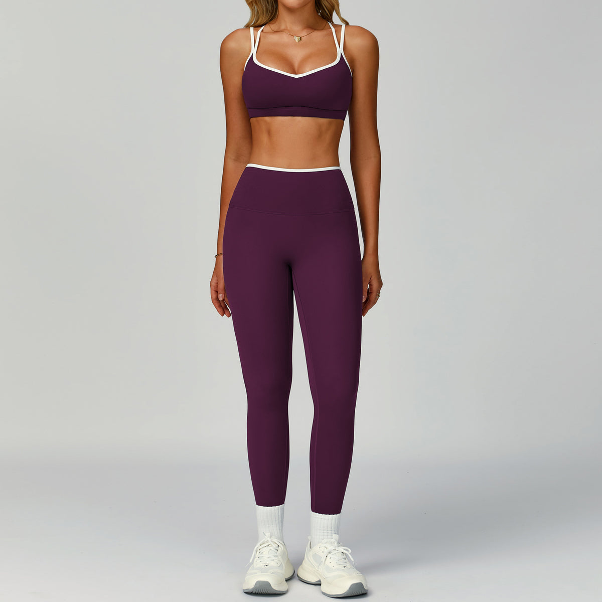 Color blocked edge sports yoga clothing