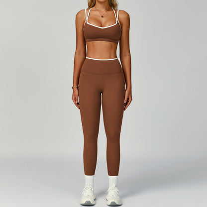 Color blocked edge sports yoga clothing