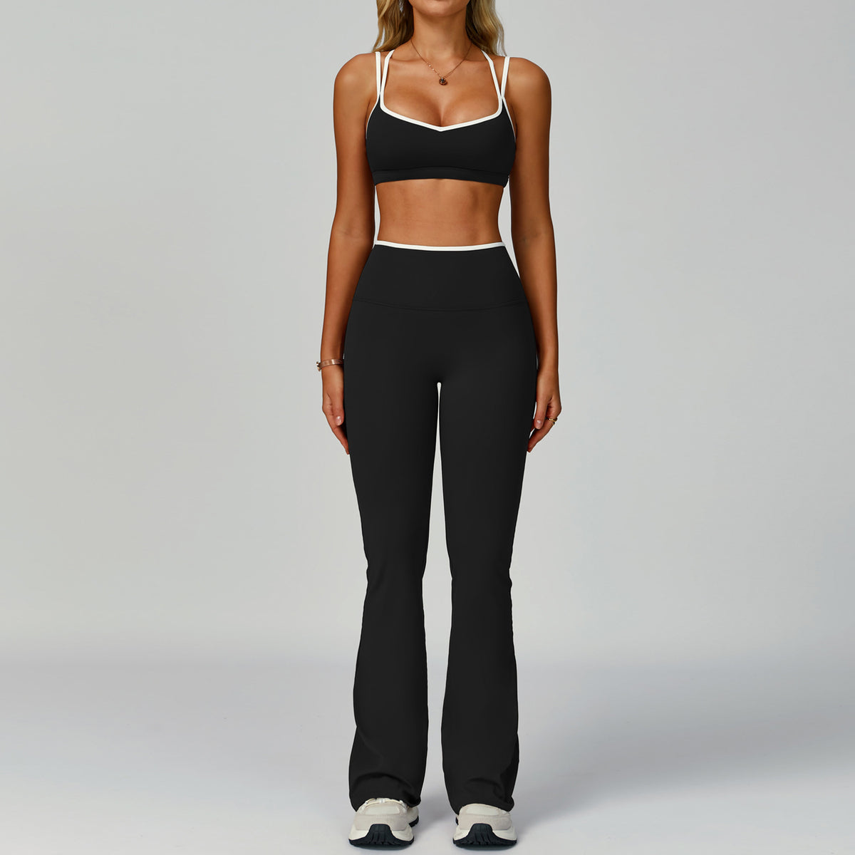 Color blocked edge sports yoga clothing