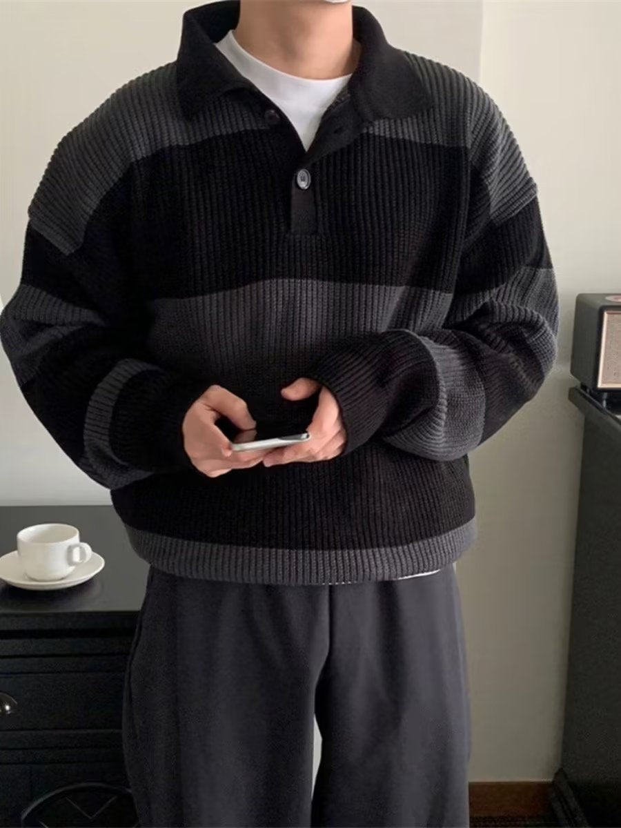 Color-blocked striped knitwear