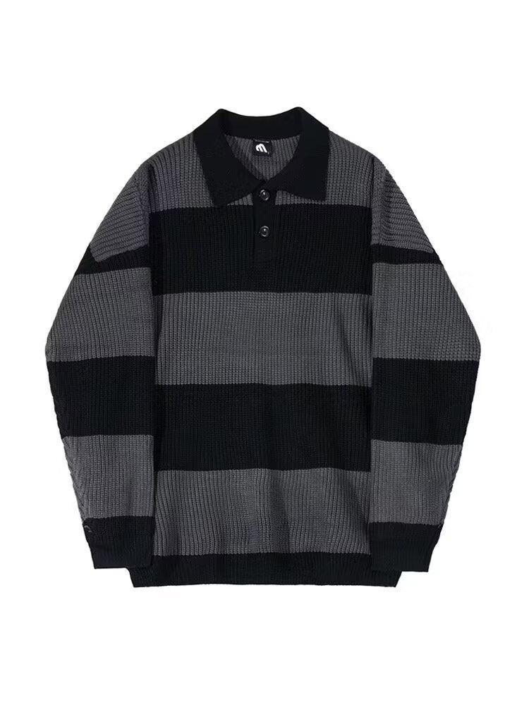 Color-blocked striped knitwear