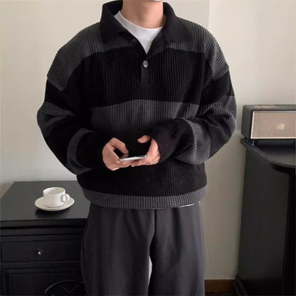 Color-blocked striped knitwear
