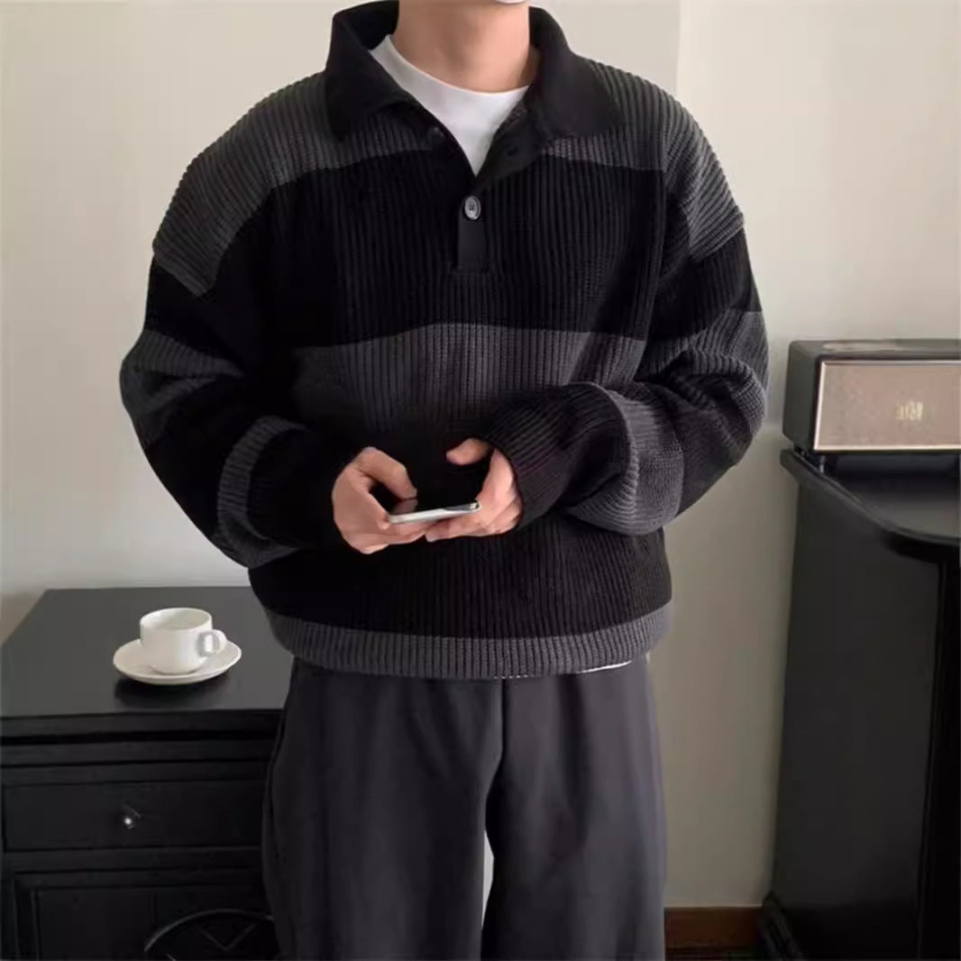 Color-blocked striped knitwear