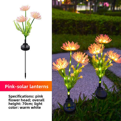 Color-changing optical fiber artificial flower lamp