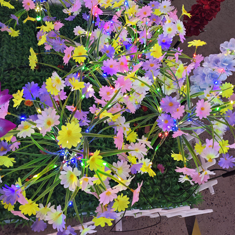 Color-changing optical fiber artificial flower lamp