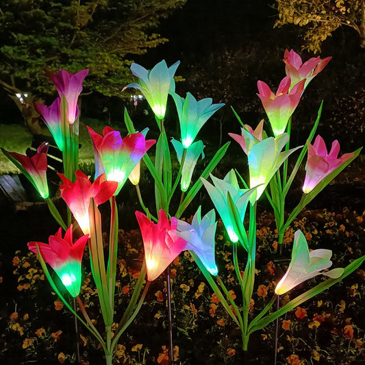 Color-changing optical fiber artificial flower lamp