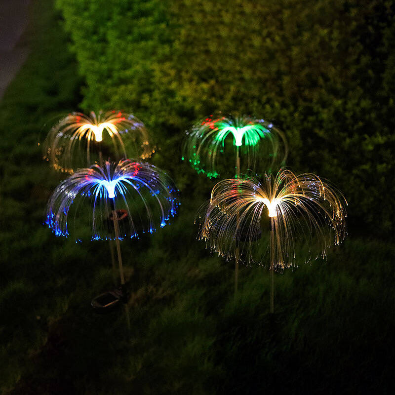 Color-changing optical fiber artificial flower lamp