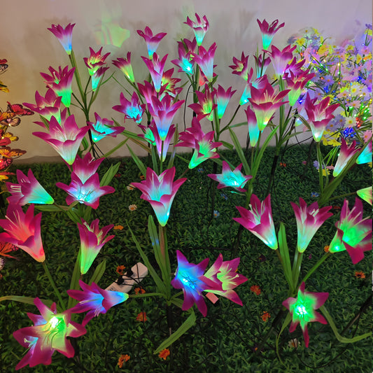 Color-changing optical fiber artificial flower lamp