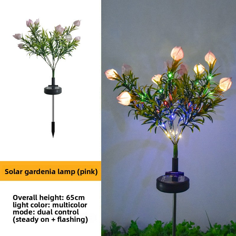Color-changing optical fiber artificial flower lamp