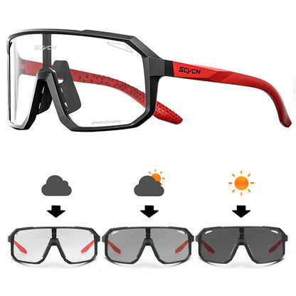 Color-changing riding glasses
