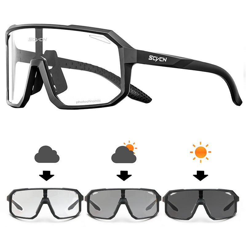 Color-changing riding glasses