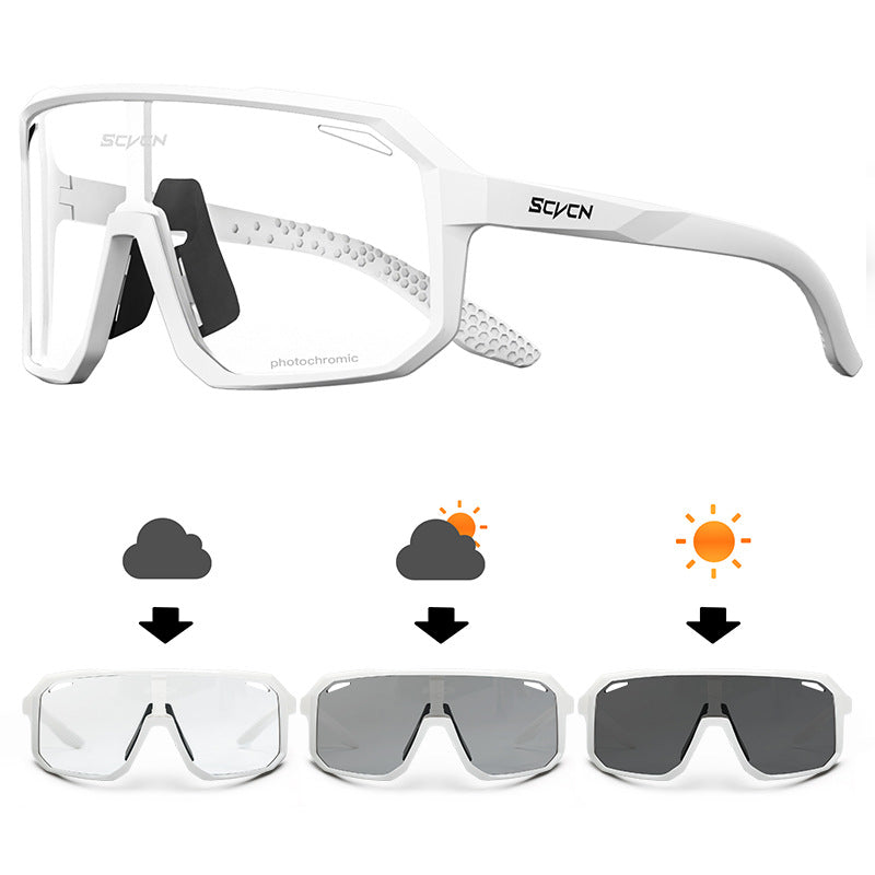 Color-changing riding glasses