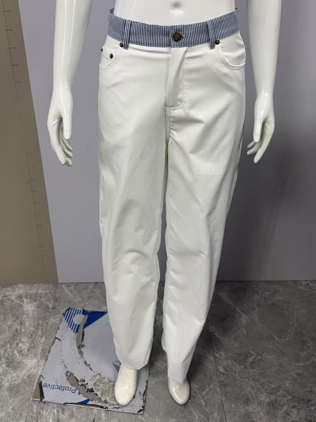 Color-Contrasting Casual Trousers