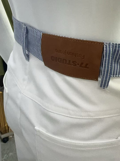 Color-Contrasting Casual Trousers