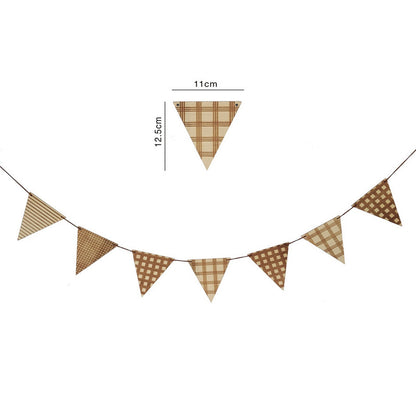 Color Flag Wooden Triangle String Flag Happy Birthday Flag Wedding Party Hanging Banner Baby Photo Props