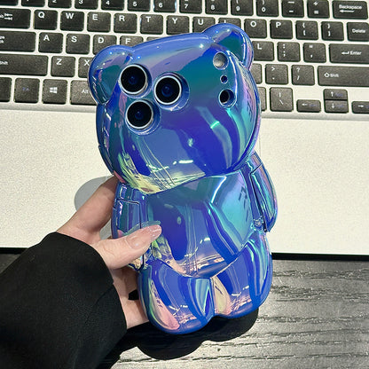 Color Plated Bear Phone Case for iPhone