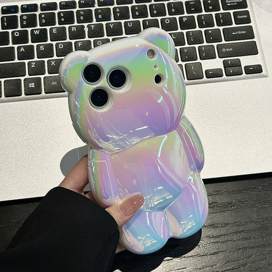 Color Plated Bear Phone Case for iPhone