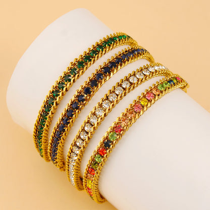 Colored Diamonds and Zircon Elegant Bracele