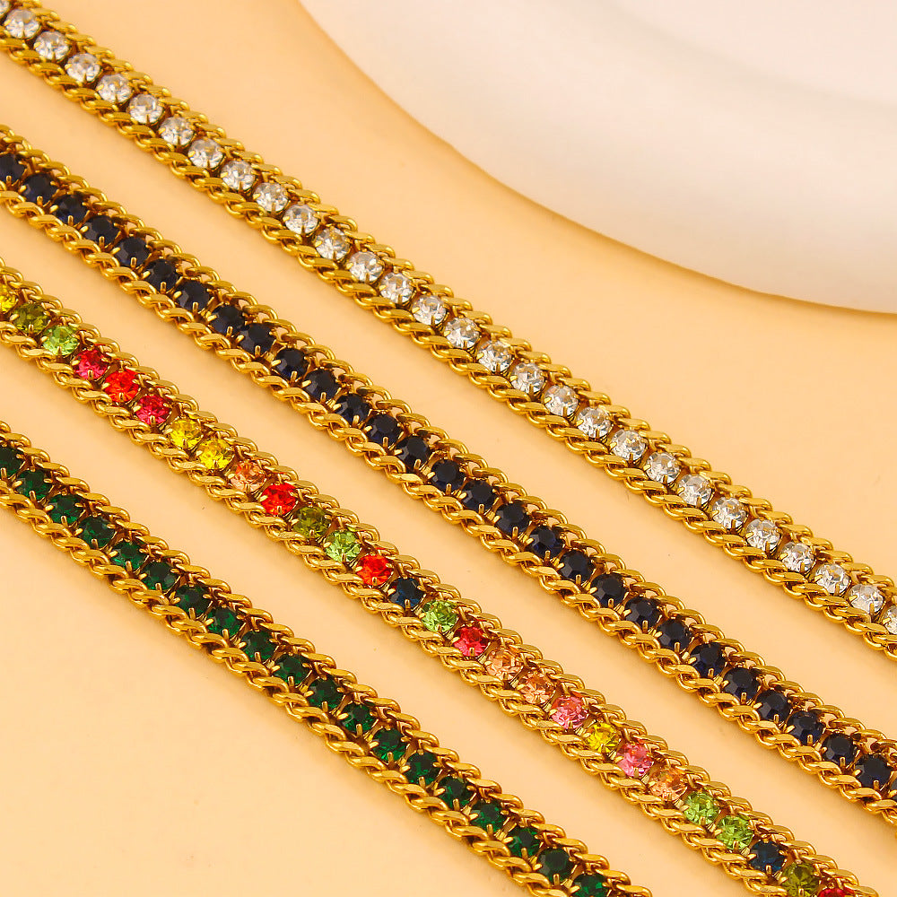 Colored Diamonds and Zircon Elegant Bracele