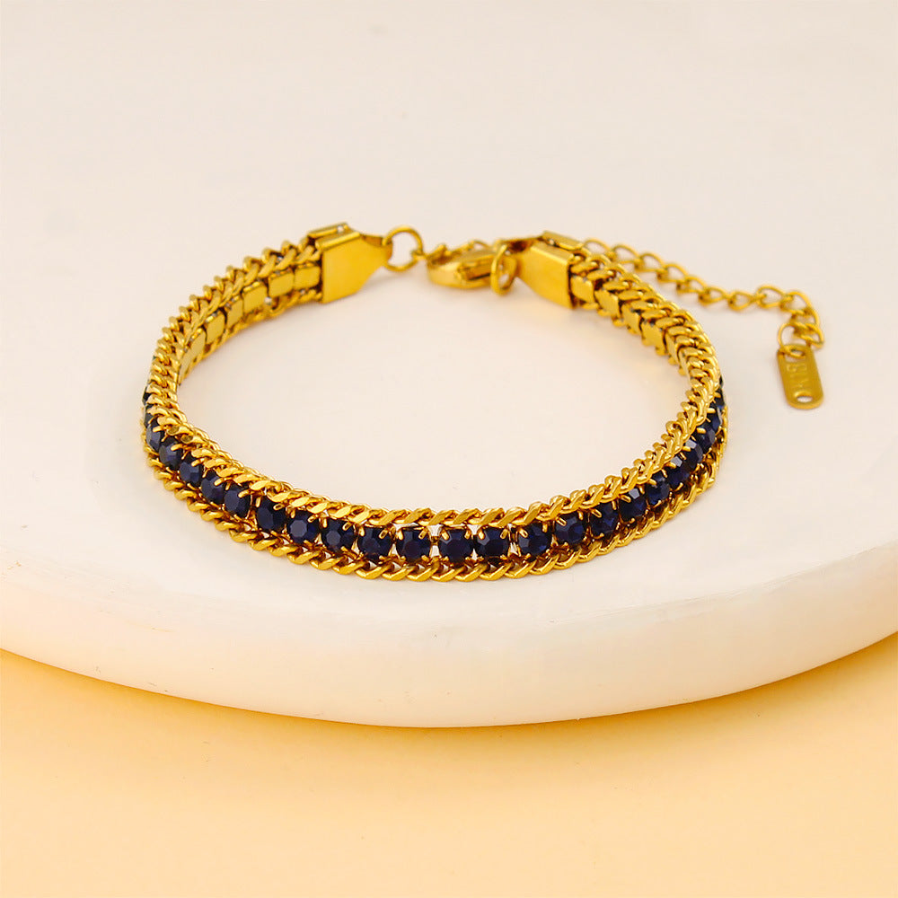 Colored Diamonds and Zircon Elegant Bracele