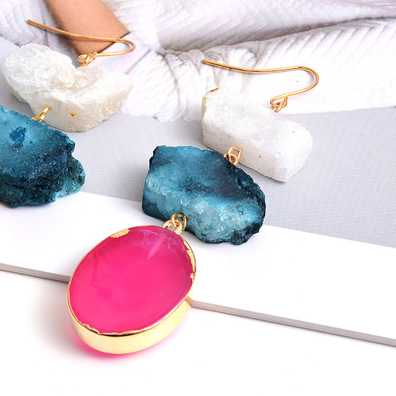 Colored stone earrings