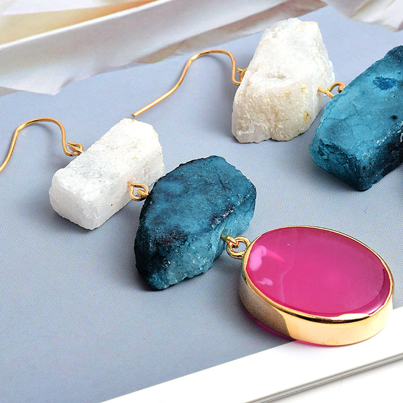 Colored stone earrings