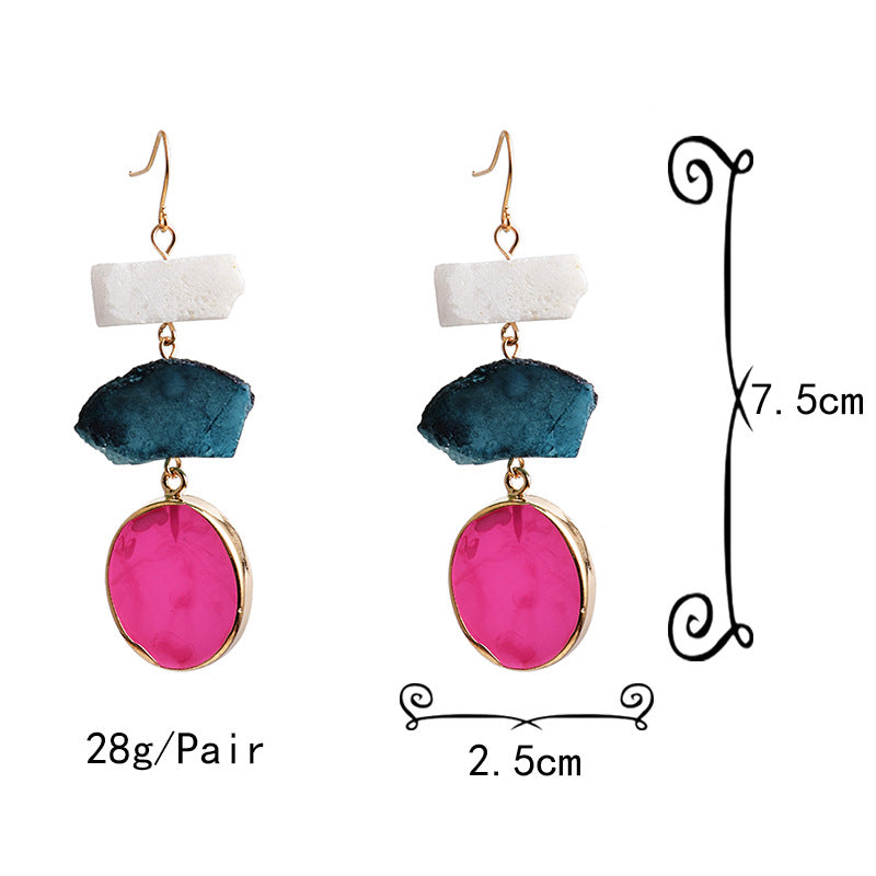 Colored stone earrings