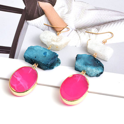 Colored stone earrings