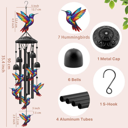 Colorful Animal-Themed Metal Wind Chimes with Painted