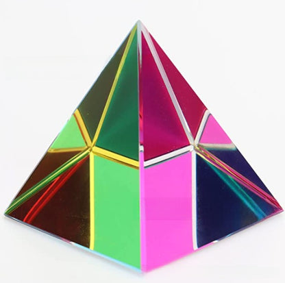 Colorful Cube Multicolored Crystal Stone Pyramid Toy