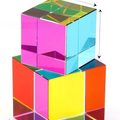 Colorful Cube Multicolored Crystal Stone Pyramid Toy