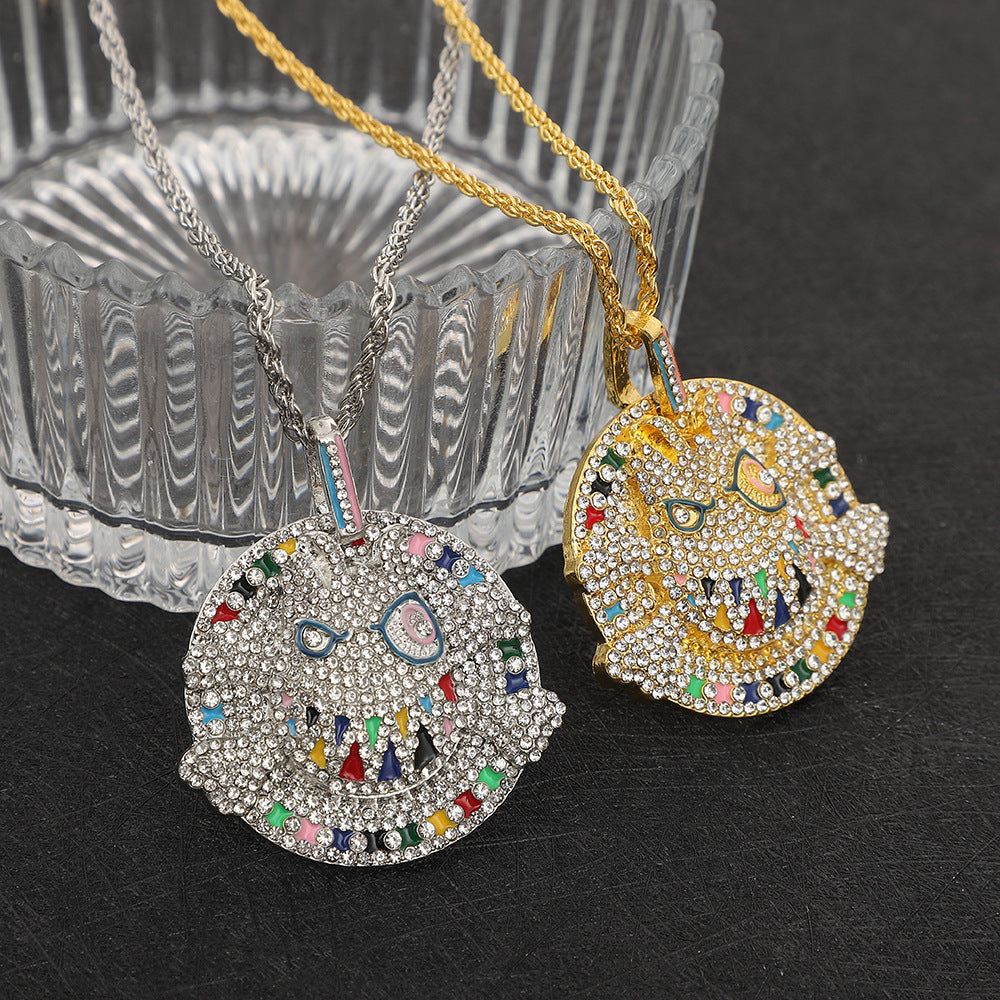 Colorful Disc Little Monster Necklace