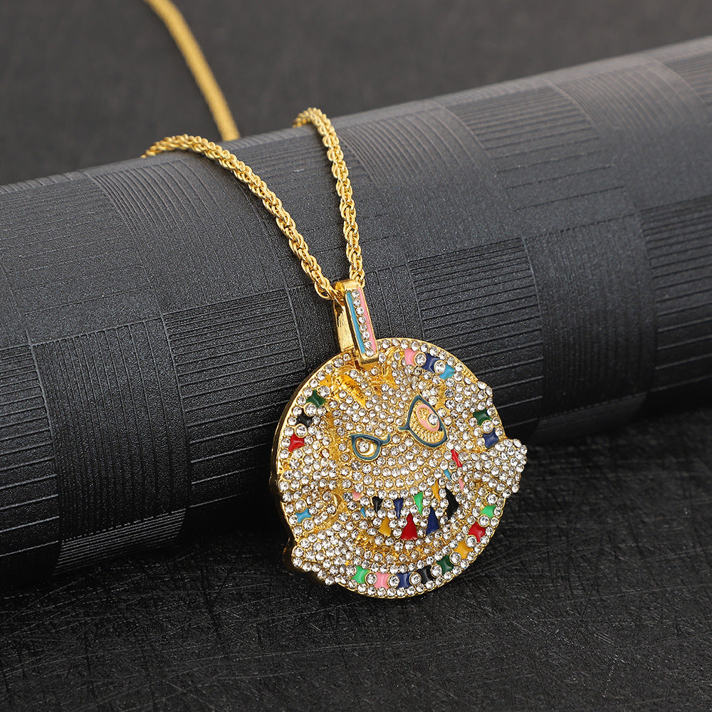 Colorful Disc Little Monster Necklace