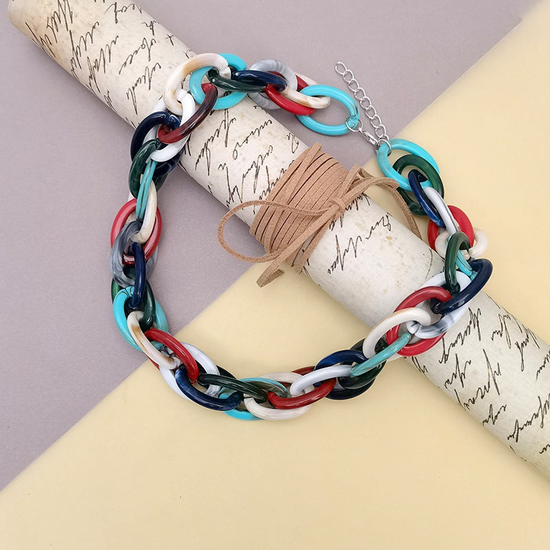 Colorful Geometric Acrylic Necklace
