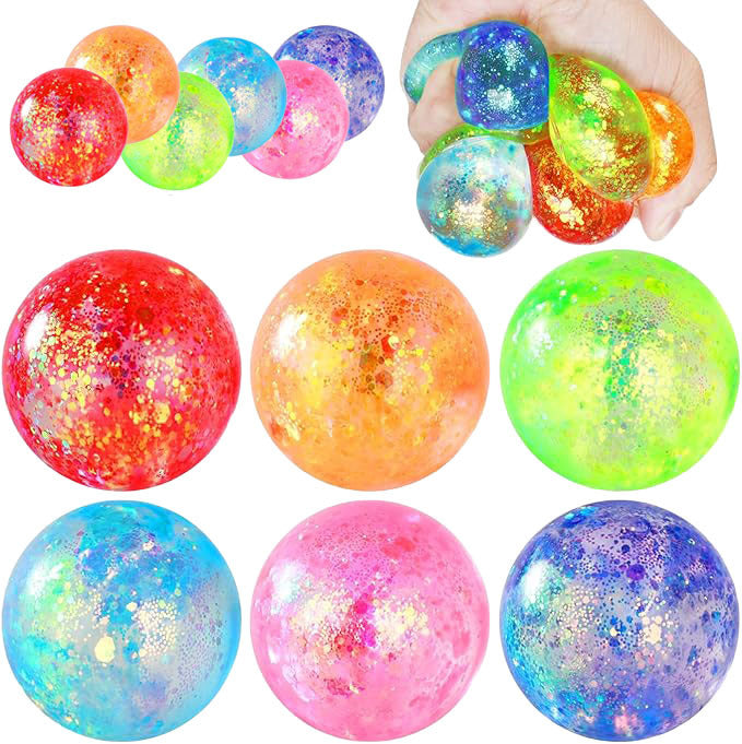 Colorful Glitter Stress Relief Squeeze Ball