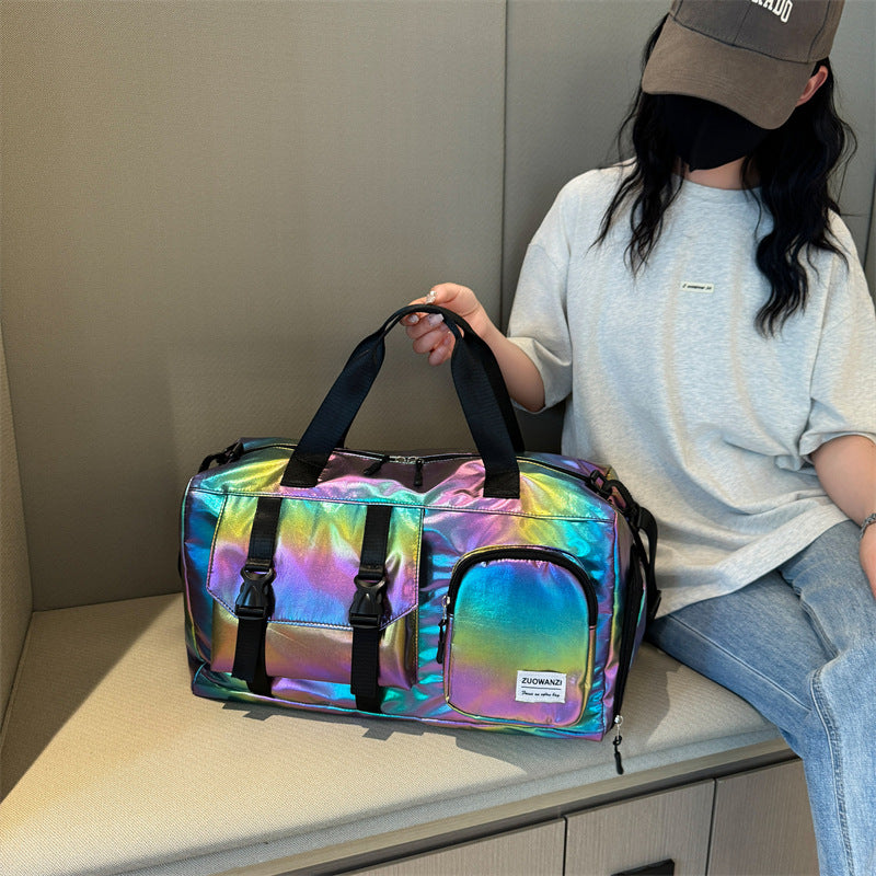 Colorful glittering large-capacity fitness bag