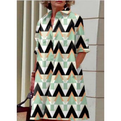 Colorful Gradient Shirt Dress