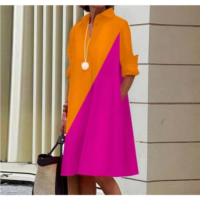 Colorful Gradient Shirt Dress
