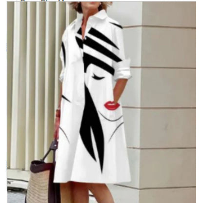 Colorful Gradient Shirt Dress
