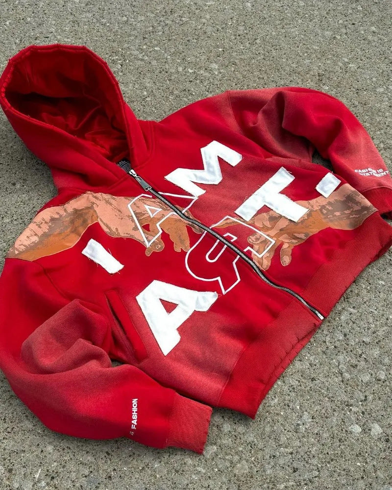 Colorful Letter Print Hooded Sweatshirts