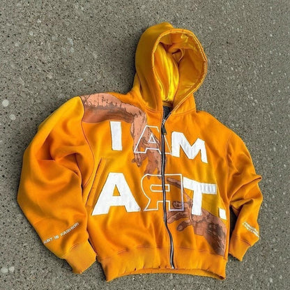 Colorful Letter Print Hooded Sweatshirts