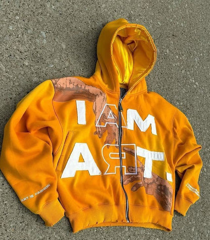 Colorful Letter Print Hooded Sweatshirts